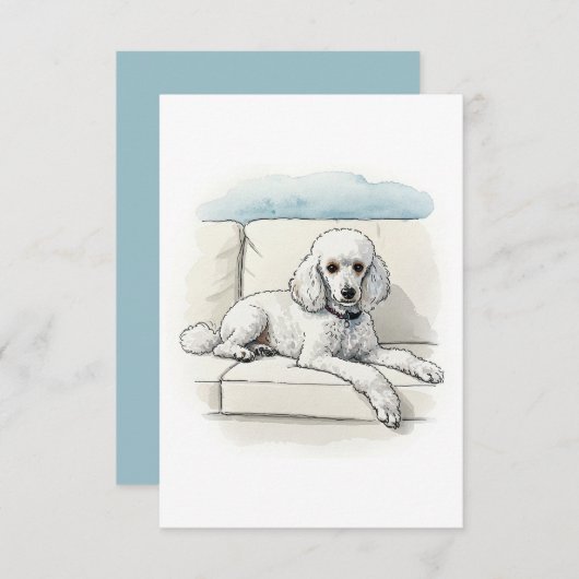 Poodle Note Card Dankeskarte (Vorne/Hinten)