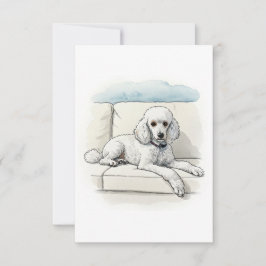Poodle Note Card Dankeskarte