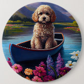 Poodle on a Paddle: Ein Landschaftliches Abenteuer Button (Vorderseite)