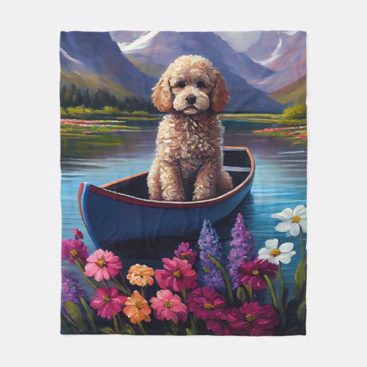Poodle on a Paddle: Ein Landschaftliches Abenteuer Fleecedecke (Vorderseite)