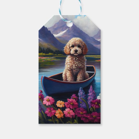 Poodle on a Paddle: Ein Landschaftliches Abenteuer Geschenkanhänger (Vorderseite)