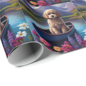 Poodle on a Paddle: Ein Landschaftliches Abenteuer Geschenkpapier (Rolleneckpunkt)