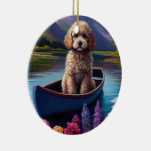 Poodle on a Paddle: Ein Landschaftliches Abenteuer Keramik Ornament (Rechts)