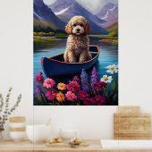 Poodle on a Paddle: Ein Landschaftliches Abenteuer Poster (Küche)