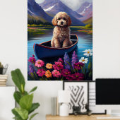 Poodle on a Paddle: Ein Landschaftliches Abenteuer Poster (Heimbüro)