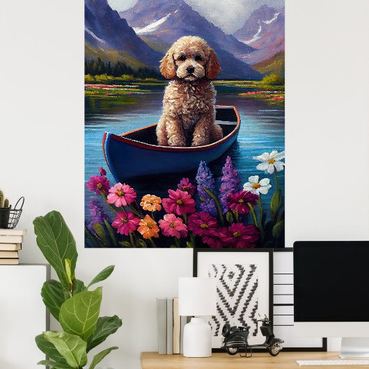Poodle on a Paddle: Ein Landschaftliches Abenteuer Poster (Heimbüro)