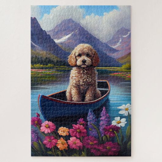Poodle on a Paddle: Ein Landschaftliches Abenteuer Puzzle (Vertikal)
