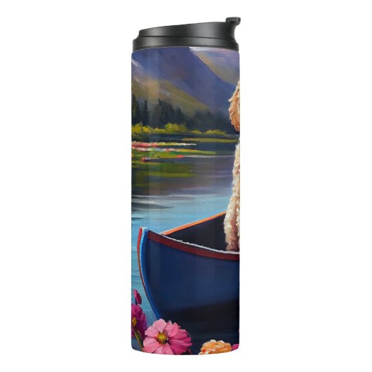 Poodle on a Paddle: Ein Landschaftliches Abenteuer Thermosbecher (Nach links gedreht)