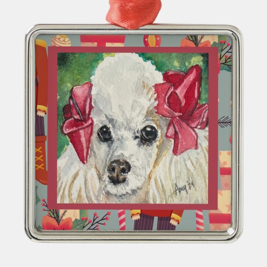 Poodle Ornament Aus Metall (Vorne)