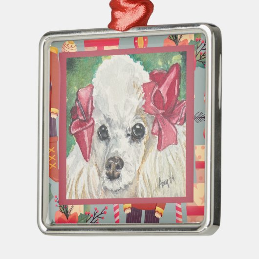 Poodle Ornament Aus Metall (Links)