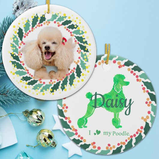 Poodle Ornament - Personalisiertes, pastelgrünes G