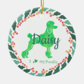 Poodle Ornament - Personalisiertes, pastelgrünes G (Vorne)