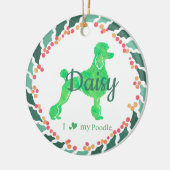 Poodle Ornament - Personalisiertes, pastelgrünes G (Links)