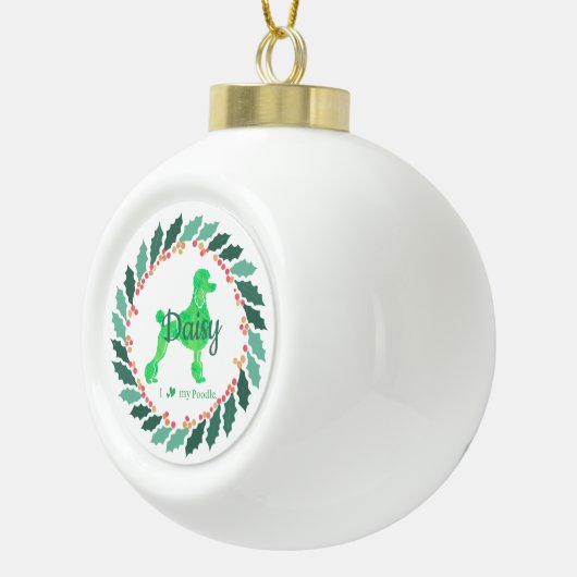 Poodle Ornament - Personalisiertes, pastelgrünes G (Rechts)