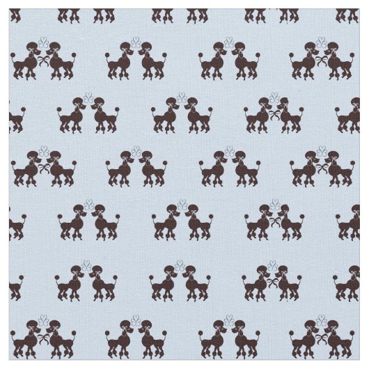 Poodle-paare-blauer Hintergrund Stoff (Nahaufnahme)