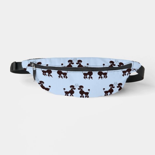 Poodle Pair blauer Hintergrund Bauchtasche (Vorderseite)