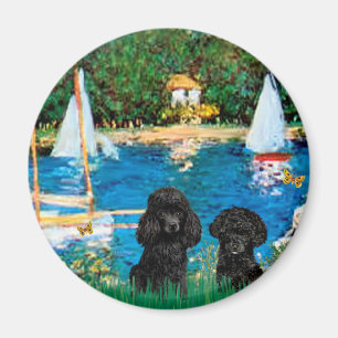 Poodle Pair (schwarz) - Segelboote Magnet