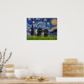 Poodle Pair (schwarz) - Starry Night Poster (Küche)