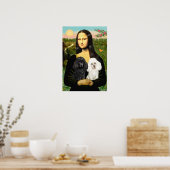 Poodle Pair (Schwarz + Weiß) - Mona Lisa Poster (Küche)
