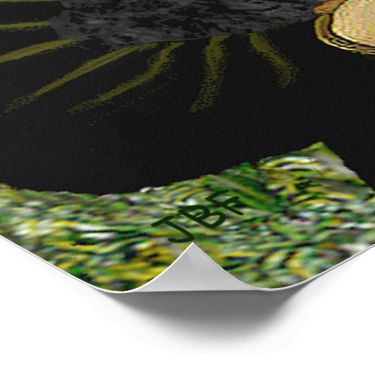 Poodle Pair (Schwarz + Weiß) - Mona Lisa Poster (Ecke)