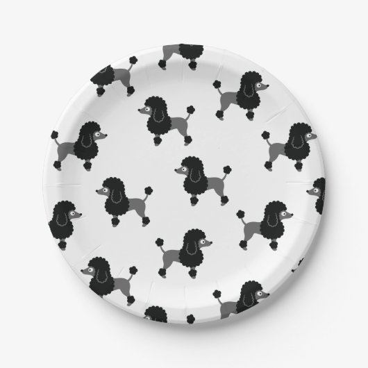 Poodle-Papierplatte Pappteller (Vorderseite)