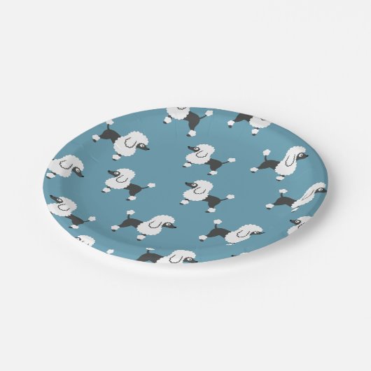 Poodle-Papierplatte Pappteller (Schrägansicht)