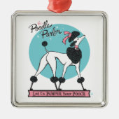 Poodle Parlor Ornament Aus Metall (Vorne)