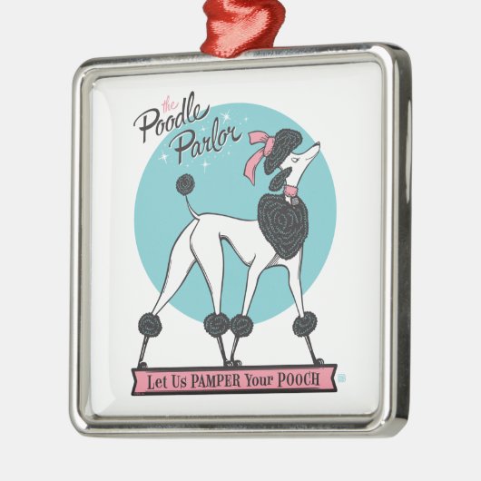 Poodle Parlor Ornament Aus Metall (Links)