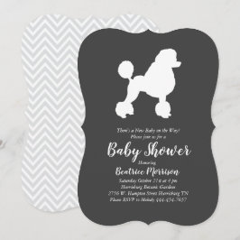Poodle Party Babydusche Einladung
