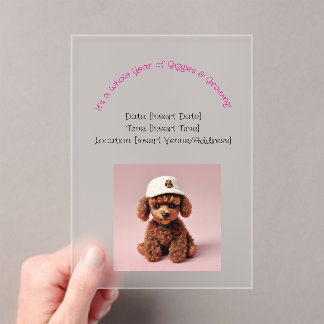 Poodle Party Pup Acryleinladungen