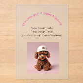 Poodle Party Pup Acryleinladungen (Vorderseite)