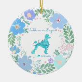 Poodle Pastel Blue Wreath Custom Photo Memorial Keramik Ornament (Vorne)