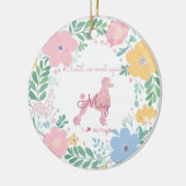 Poodle Pastel Pink Custom Photo & Name Memorial Keramik Ornament (Links)