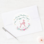 Poodle Pastel Pink Gift Wrap - Personal Text Runder Aufkleber (Umschlag)