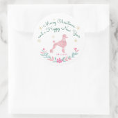 Poodle Pastel Pink Gift Wrap - Personal Text Runder Aufkleber (Tasche)