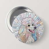 Poodle - pastellfarbene Mosaik Button (Vorne & Hinten)