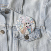 Poodle - pastellfarbene Mosaik Button (Beispiel)