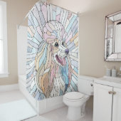 Poodle - pastellfarbene Mosaik Duschvorhang (Beispiel)