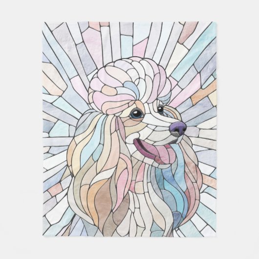 Poodle - pastellfarbene Mosaik Fleecedecke (Vorderseite)