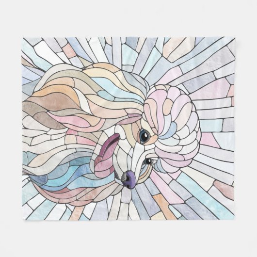 Poodle - pastellfarbene Mosaik Fleecedecke (Vorderseite (Horizontal))