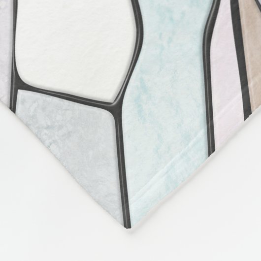 Poodle - pastellfarbene Mosaik Fleecedecke (Ecke)