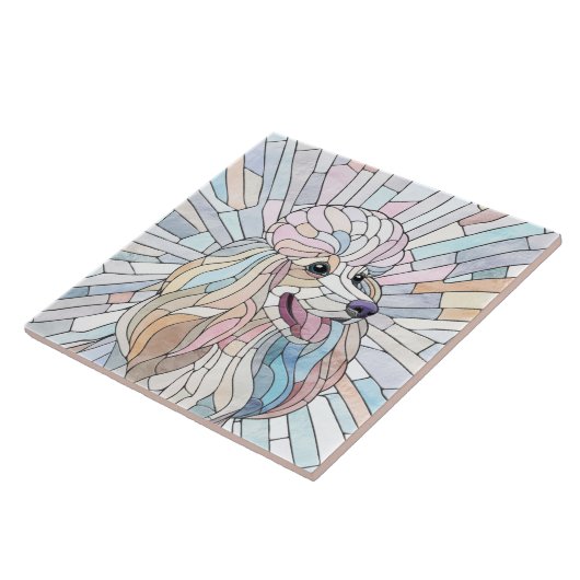 Poodle - pastellfarbene Mosaik Fliese (Seite)