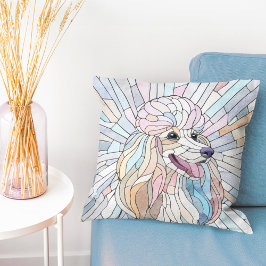 Poodle - pastellfarbene Mosaik Kissen
