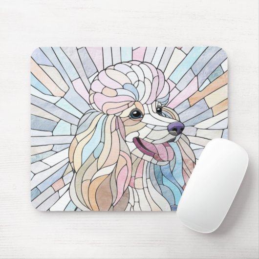 Poodle - pastellfarbene Mosaik Mousepad (Mit Mouse)