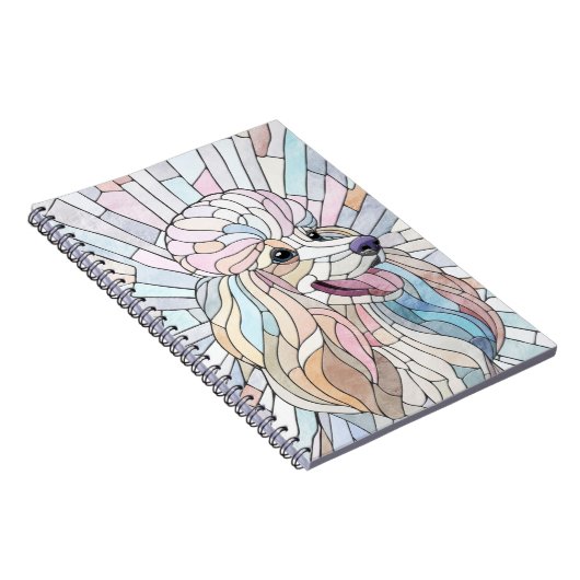 Poodle - pastellfarbene Mosaik Notizblock (Rechte Seite)