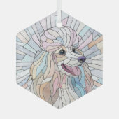 Poodle - pastellfarbene Mosaik Ornament Aus Glas (Vorderseite)