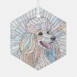 Poodle - pastellfarbene Mosaik Ornament Aus Glas