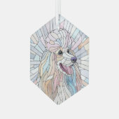 Poodle - pastellfarbene Mosaik Ornament Aus Glas (Vorderseite Links)
