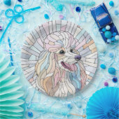Poodle - pastellfarbene Mosaik Pappteller (Party)