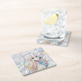 Poodle - pastellfarbene Mosaik Rechteckiger Pappuntersetzer (Vor Ort)